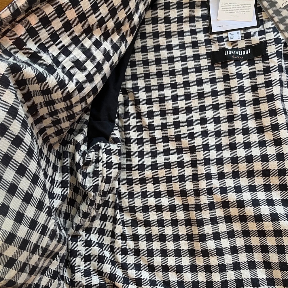 Barbour x Alexa Chung Waxed Jacket Crimson Chore Coat Gingham Lining UK 14 US 10 - Picture 8 of 9